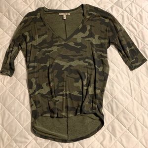 Express One Eleven Camo 3/4 Sleeve Sz Extra Small